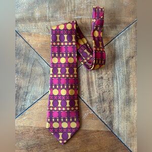 Vintage Emilio Pucci Men’s 100% Silk Tie in Pink, Purple and Gold